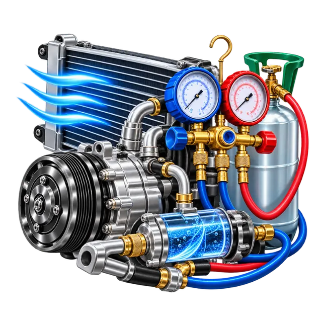 Car AC — refrigerant, flushing and sealing