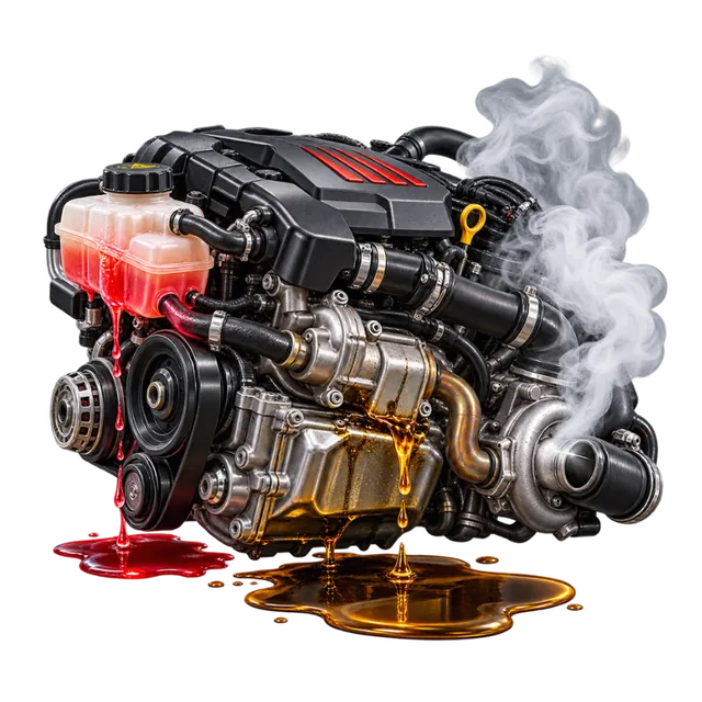 Engine — leaks, smoke and fluid loss