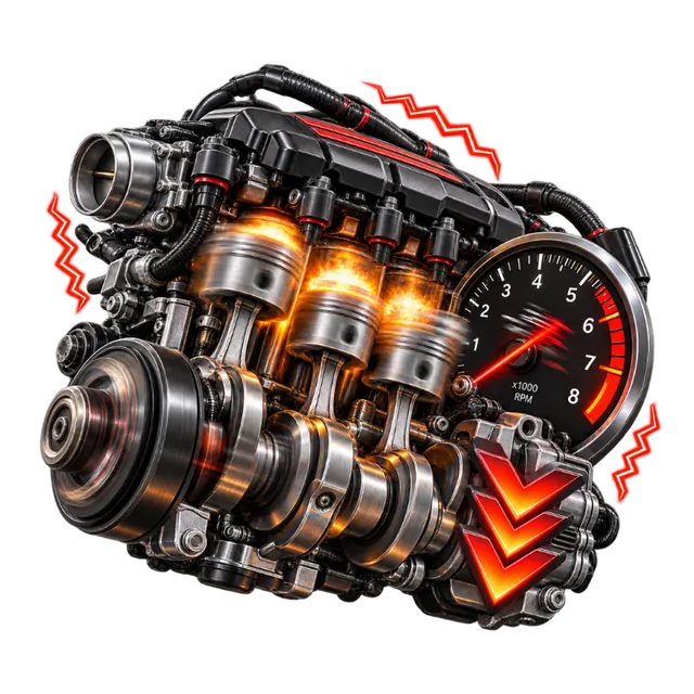 Engine — running badly, shaking or down on power