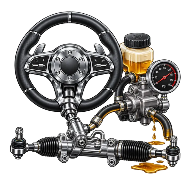 Steering — fluid, leaks and pressure