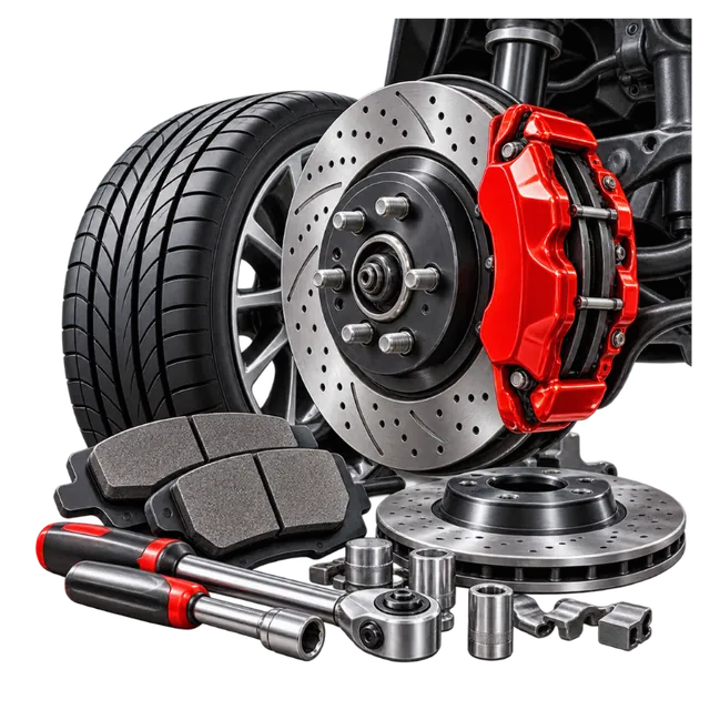 Tyres — brake work at the same visit