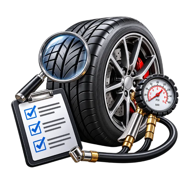 Tyres — inspection and pressures