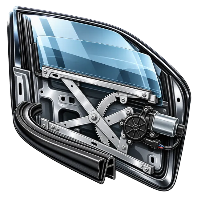 Windscreen — regulators, motors and seals